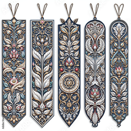 Set of vintage floral decorative elements. Ornate swirls and scrolls. Collection of ornamental elements for design