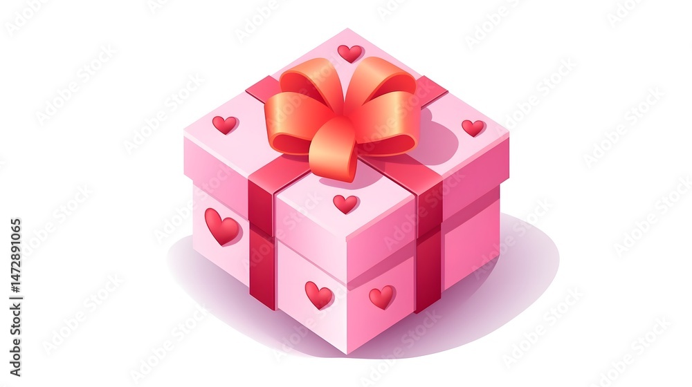 Romantic Valentine's Day Gift Box in Heart Shape Symbolizes Love and Affection Romantic Valentine's Day Gift Box in Heart Shape Symbolizes Love and Affection