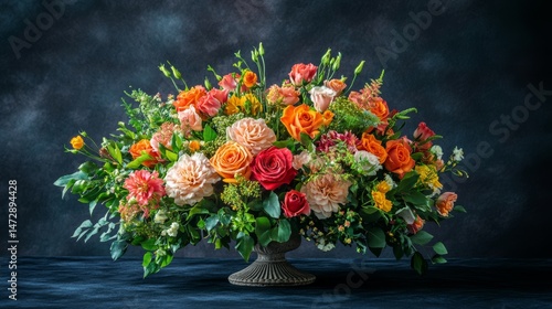 Wallpaper Mural A colorful fall arrangement of roses, dahlias, and various other blooms Torontodigital.ca