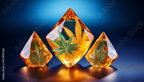 thca cannabis live resin diamonds on dark blue background