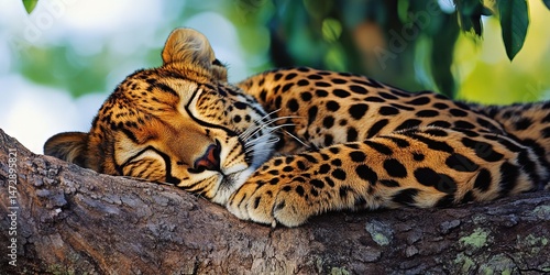 photo of sleeping cheetah 