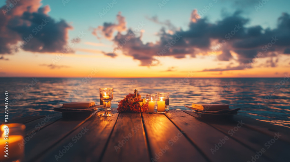 Sunset Romance: Exotic Beachside Dinner with Candles and Sea View
Sunset Romance: Exotic Beachside Dinner with Candles and Sea View