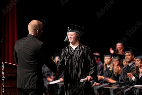 Wallpaper Mural Proud Graduate with Down Syndrome Receiving Diploma at Graduation Ceremony Torontodigital.ca