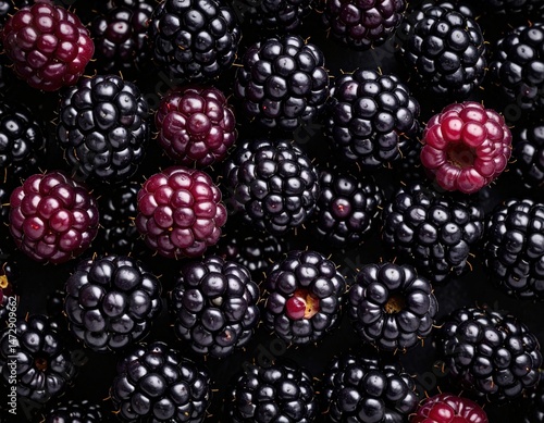 Wallpaper Mural Ultra-detailed macro close-up of fresh blackberries, high contrast and clarity, perfect for food backgrounds Torontodigital.ca