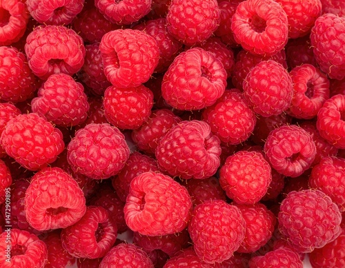 Wallpaper Mural Ultra-detailed macro close-up of fresh organic raspberries, vibrant red berries perfect for healthy eating, backgrounds, and food photography Torontodigital.ca