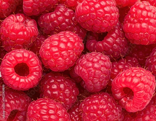 Wallpaper Mural Ultra-detailed macro close-up of fresh organic raspberries, vibrant red berries perfect for healthy eating, backgrounds, and food photography Torontodigital.ca