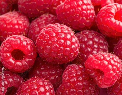 Wallpaper Mural Ultra-detailed macro close-up of fresh organic raspberries, vibrant red berries perfect for healthy eating, backgrounds, and food photography Torontodigital.ca