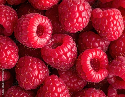 Wallpaper Mural Ultra-detailed macro close-up of fresh organic raspberries, vibrant red berries perfect for healthy eating, backgrounds, and food photography Torontodigital.ca