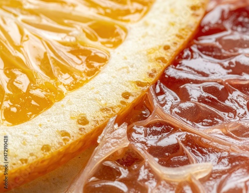 Wallpaper Mural Ultra-detailed macro close-up of vibrant citrus fruit texture, high contrast and clarity, showcasing colorful juicy segments for backgrounds and design Torontodigital.ca