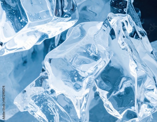 Wallpaper Mural Ultra-detailed macro close-up of crystal clear ice texture with high contrast and clarity, perfect for backgrounds, drinks, and design Torontodigital.ca