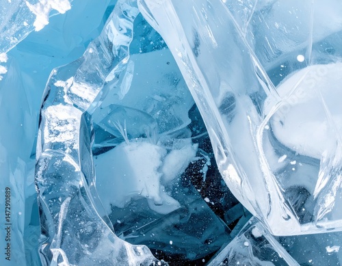 Wallpaper Mural Ultra-detailed macro close-up of crystal clear ice texture with high contrast and clarity, perfect for backgrounds, drinks, and design Torontodigital.ca