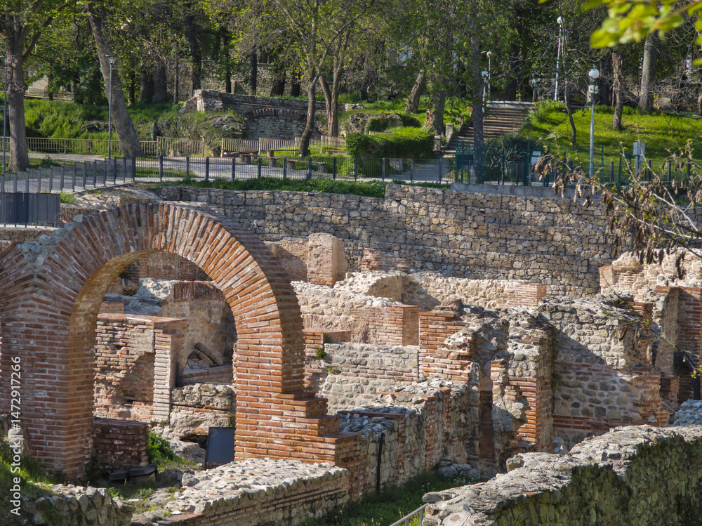 Roman fortifications in town of Hisarya, Bulgaria