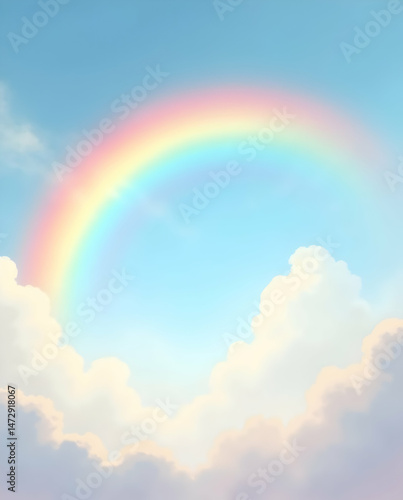 Soft Rainbow Arch Across the Sky