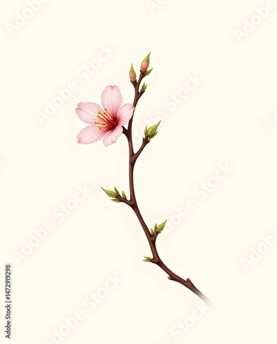 Delicate Twig with Blossom