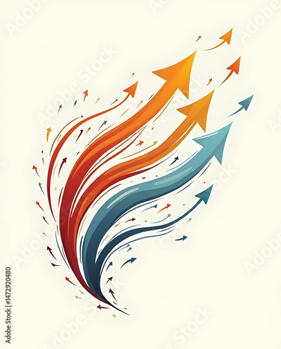Curved Arrows Representing Wind