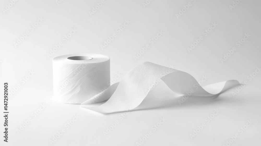 One Roll of White Toilet Paper Isolated on White Background
One Roll of White Toilet Paper Isolated on White Background
