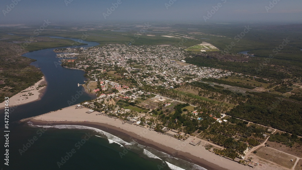 Fototapeta premium Eclipse en san blas nayarit mexico