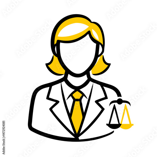Lawyer / Legal Advisor Icon:
Outline icon of a lawyer or legal advisor with a law scale, representing legal support, contract management, and property law in real estate.