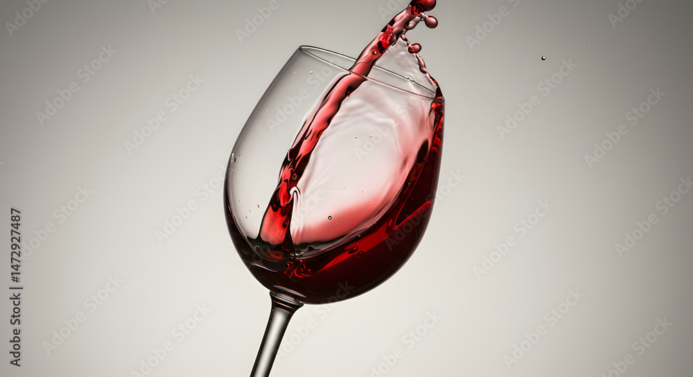 Fototapeta premium Elegant Red Wine In Motion Creates Dynamic Visual Appeal