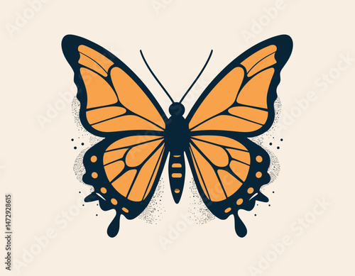 futuristic illustration of butterfly t shirt design, vector graphic, typographic poster or tshirts street wear and Urban style