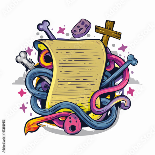 ransom note illustration of anxiety t shirt design, vector graphic, typographic poster or tshirts street wear and Urban style