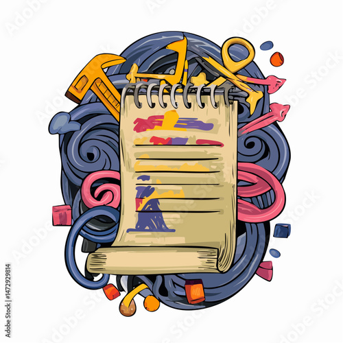 ransom note illustration of anxiety t shirt design, vector graphic, typographic poster or tshirts street wear and Urban style