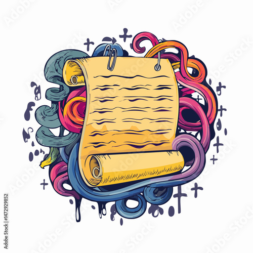 ransom note illustration of anxiety t shirt design, vector graphic, typographic poster or tshirts street wear and Urban style