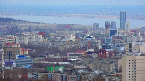 Cityscape with a river