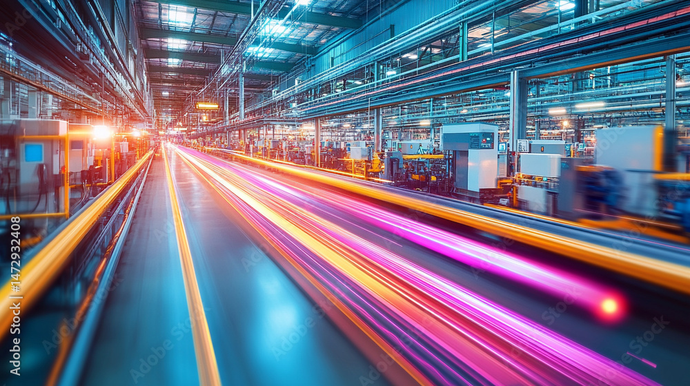 A futuristic scene showcasing a smart factory powered by advanced technology. The seamless integration of AI, IoT, and robotics enhances efficiency and productivity in modern manufacturing processes.
A futuristic scene showcasing a smart factory powered by advanced technology. The seamless integration of AI, IoT, and robotics enhances efficiency and productivity in modern manufacturing processes.