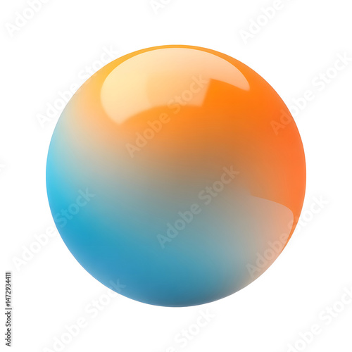 Colorful Abstract Bubble with Smooth Gradient Effects on Transparent Background