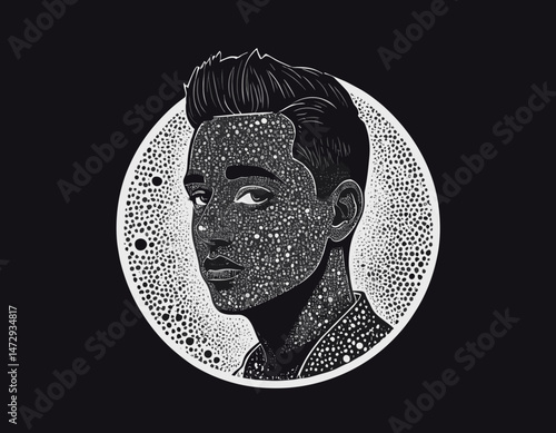 Aesthetic illustration of depression pointilism Streetwear t shirt design, vector graphic, typographic poster or tshirts street wear and Urban sty