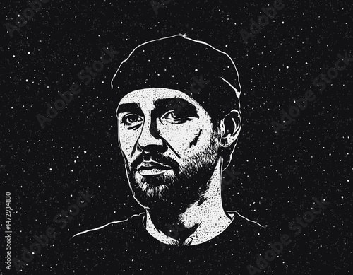 Aesthetic illustration of depression pointilism Streetwear t shirt design, vector graphic, typographic poster or tshirts street wear and Urban sty