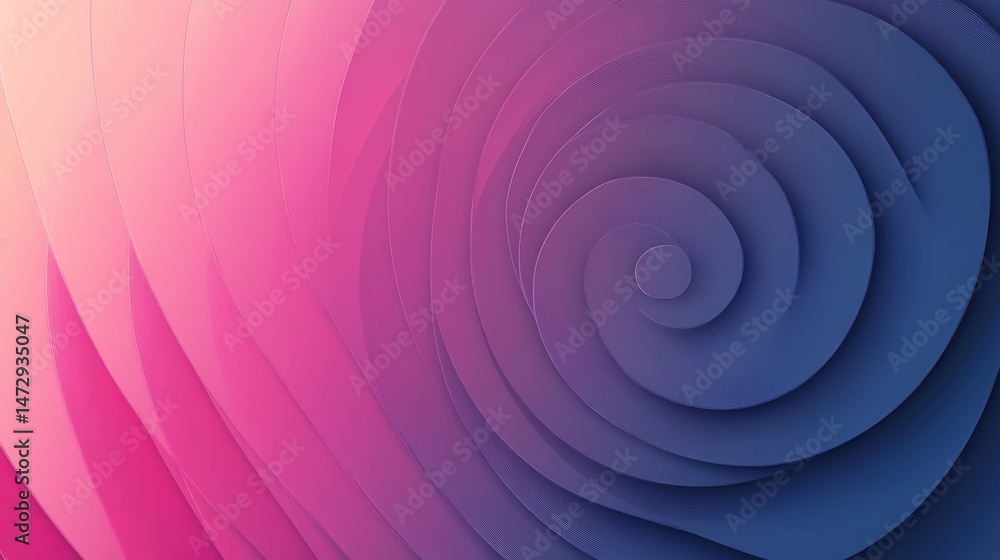 Obraz premium Abstract spiral design in vibrant pink and blue tones.