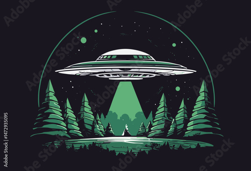 Alien invasion, ufo t shirt design, vector graphic, typographic poster or tshirts street wear and Urban style
