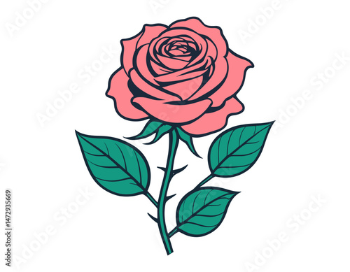 Aesthetic illustration of rose flower t shirt design, vector graphic, typographic poster or tshirts street wear and Urban style