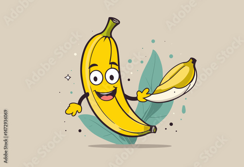 cartoon character of banana Graphic Design for T shirt Street Wear and Urban Style