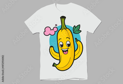 cartoon character of banana Graphic Design for T shirt Street Wear and Urban Style
