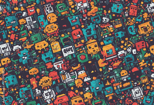 Pixel style Aesthetic Graphic Design for T shirt Street Wear and Urban Style