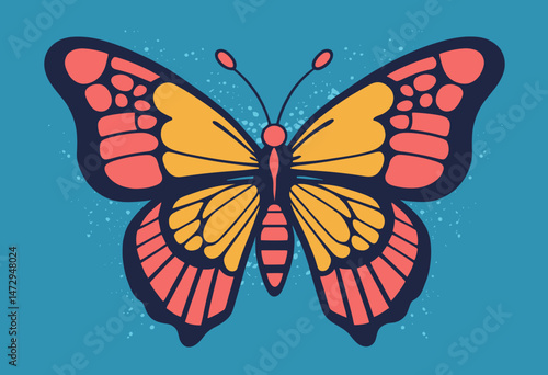 futuristic butterfly t shirt design, vector graphic, typographic poster or tshirts street wear and Urban style