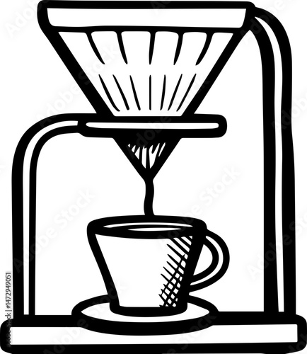 Coffee shop menu glyph icons, SVG with clean lines. Refreshing Beverage Cup with Straw and Ice Illustration