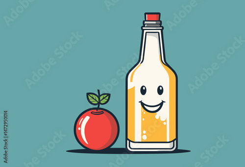 cartoon character of bottle Graphic Design for T shirt Street Wear and Urban Style