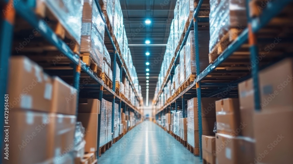 A closeup of an inventory management system in a supply chain setting, Technology, Detailed and efficient