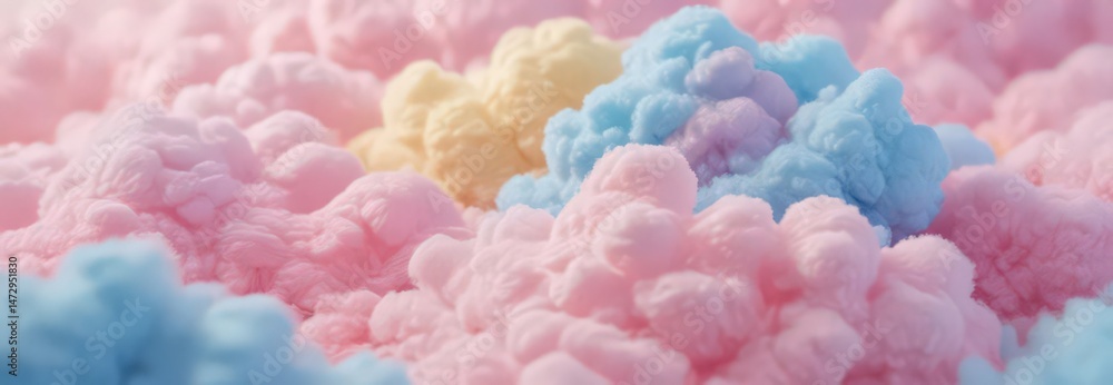Gentle, vibrant cotton candy gradient Fuzzy pink, blue, and yellow hues , vibrant, yellow Gentle, vibrant cotton candy gradient Fuzzy pink, blue, and yellow hues , vibrant, yellow
