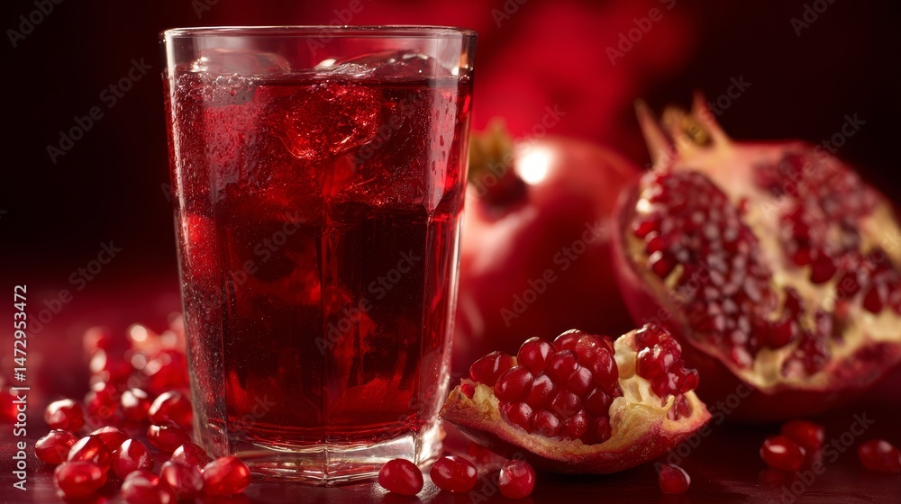 Pomegranate juice glass. Premium photo Pomegranate juice glass. Premium photo
