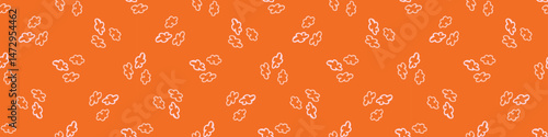 Vibrant fall cloud seamless nursery border. Naive illustration of summer sky in hand drawn playful style for childrens nursery edging, ribbon. 