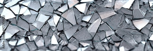 silver shattered, jagged, sharp, glass 