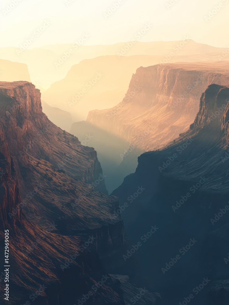 Fototapeta premium Canyon view at sunrise