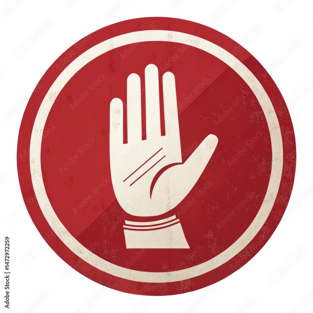 Obraz premium stop hand sign on white background