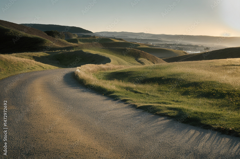 Rolling hills in in coastal wind Rolling hills in in coastal wind