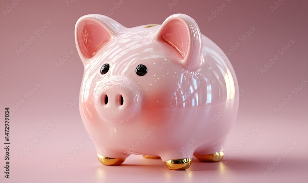 A soft pink pastel piggy bank symbolizing saving money in a cute minimalist design A soft pink pastel piggy bank symbolizing saving money in a cute minimalist design